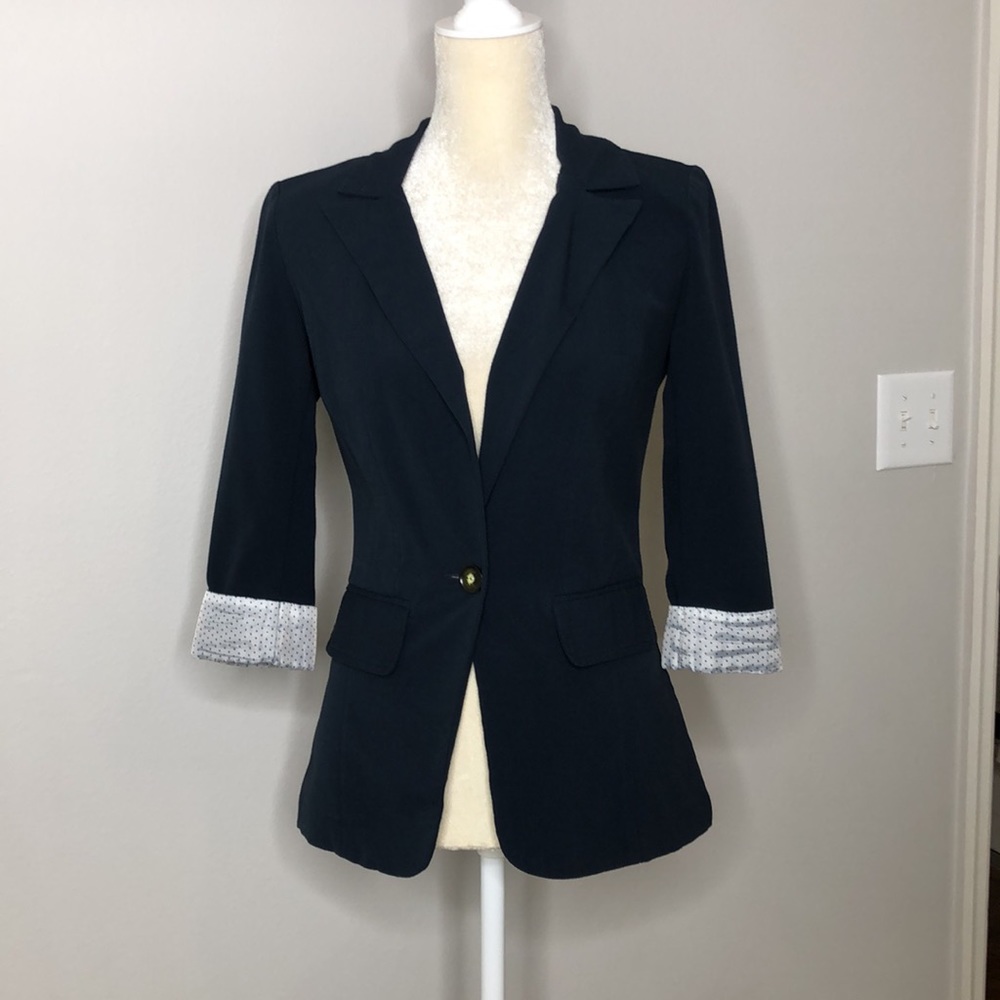 I.N. San Francisco Blazer Jacket Small Navy Blue